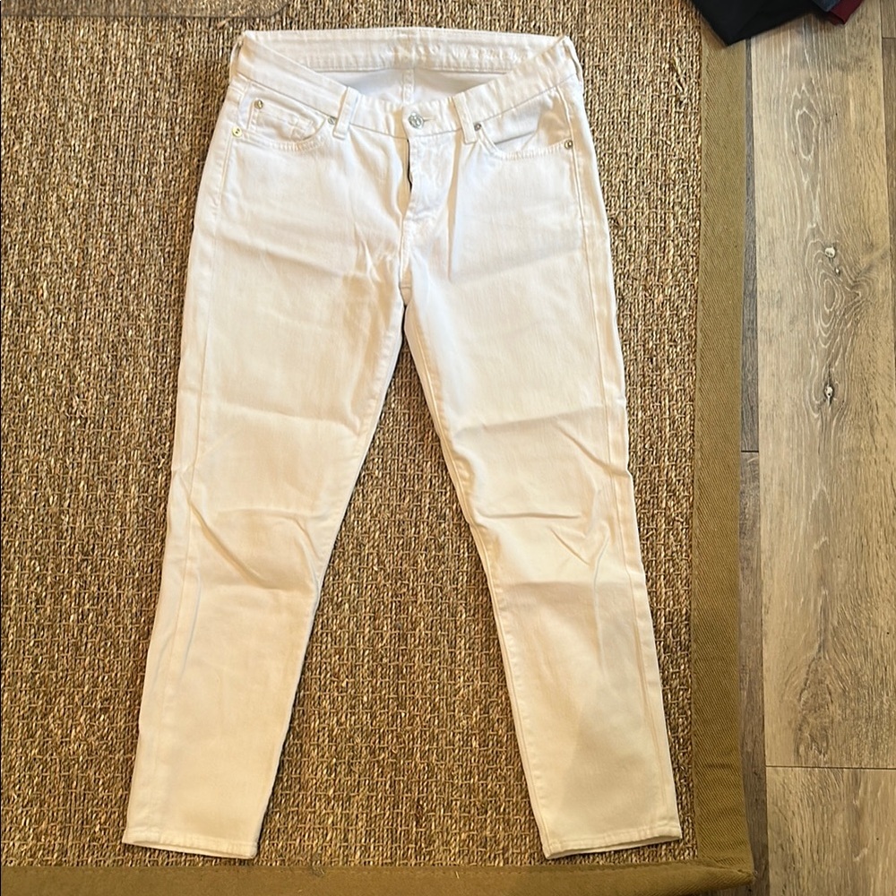7 For All Mankind Women's Skinny Jeans - White